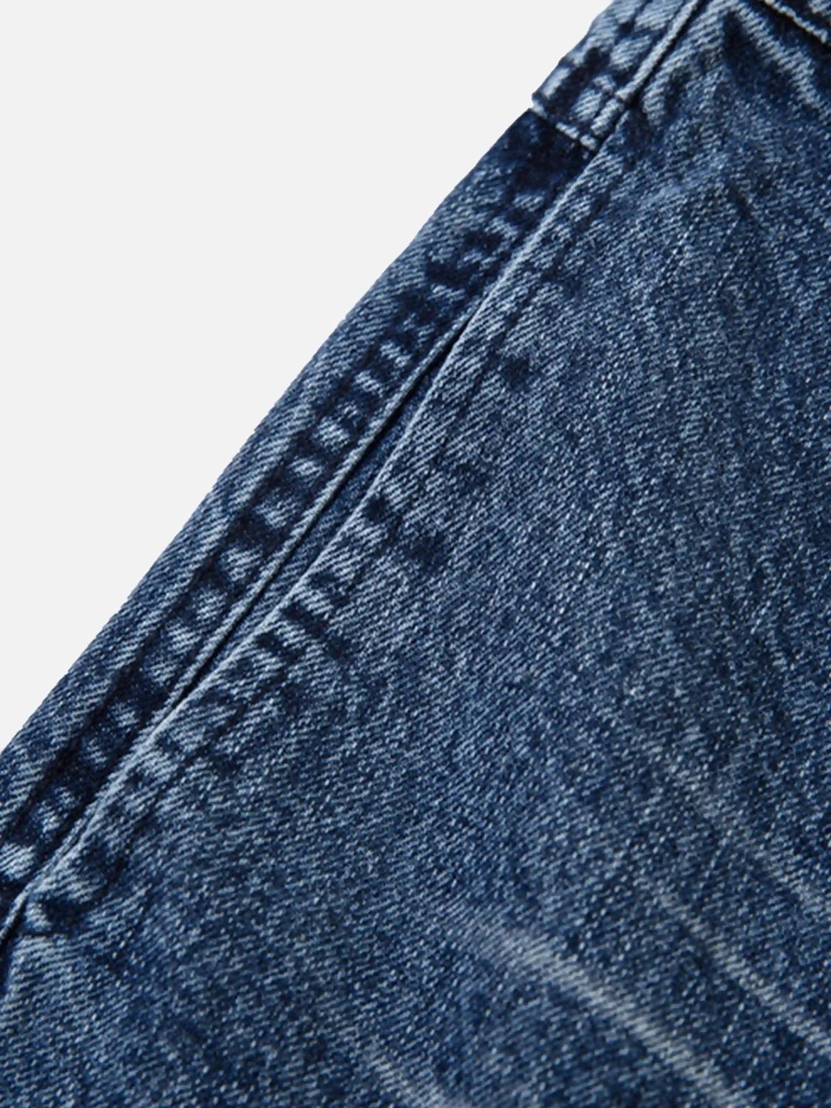 Concert Outfit Thorn Print Washed Oversized Jeans Concert Outfit Thorn Print Washed Oversized Jeans