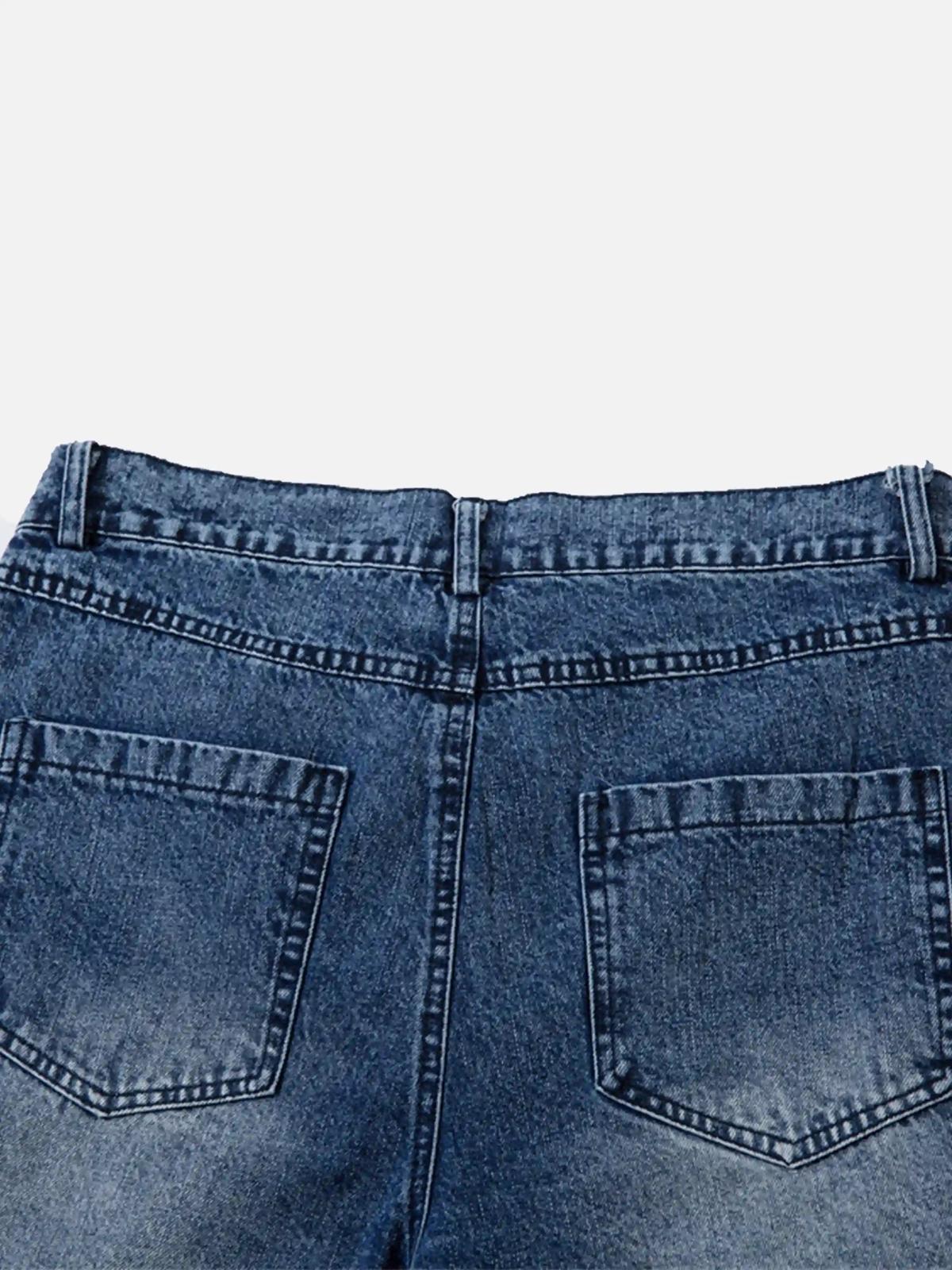 Concert Outfit Thorn Print Washed Oversized Jeans Concert Outfit Thorn Print Washed Oversized Jeans