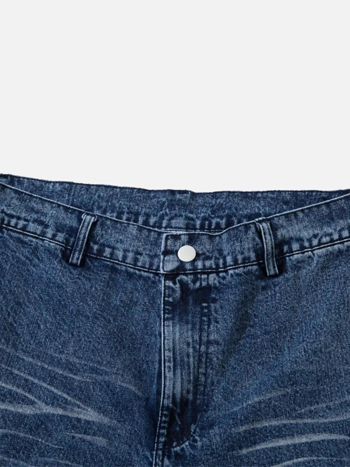 Concert Outfit Thorn Print Washed Oversized Jeans Concert Outfit Thorn Print Washed Oversized Jeans