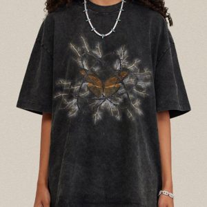 Concert Outfit Thorns Butterfly Print Tee
