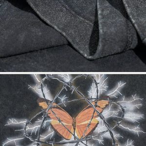 Concert Outfit Thorns Butterfly Print Tee