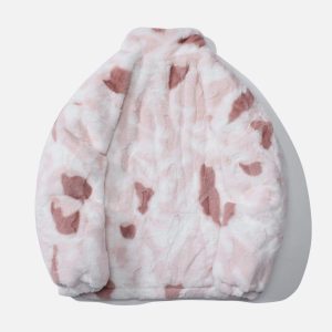 Concert Outfit Tie Dye Angel Bunny Label Sherpa Coat