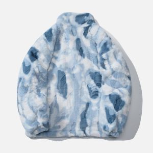 Concert Outfit Tie Dye Angel Bunny Label Sherpa Coat