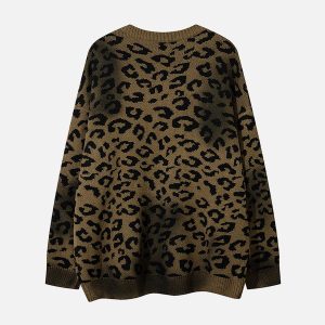 Concert Outfit Tie-Dye Cheetah Jacquard Sweater