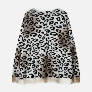 Concert Outfit Tie-Dye Cheetah Jacquard Sweater