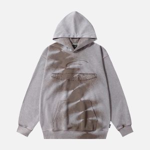 Concert Outfit Tie-Dye Contrasting Print Pullover Hoodie