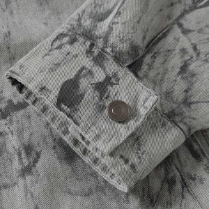 Concert Outfit Tie-Dye Denim Bomber Jacket