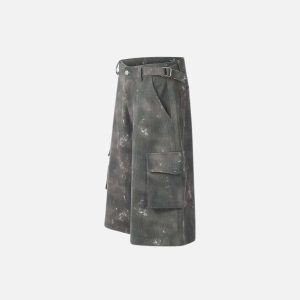 Concert Outfit Tie Dye Multi Pocket Jorts