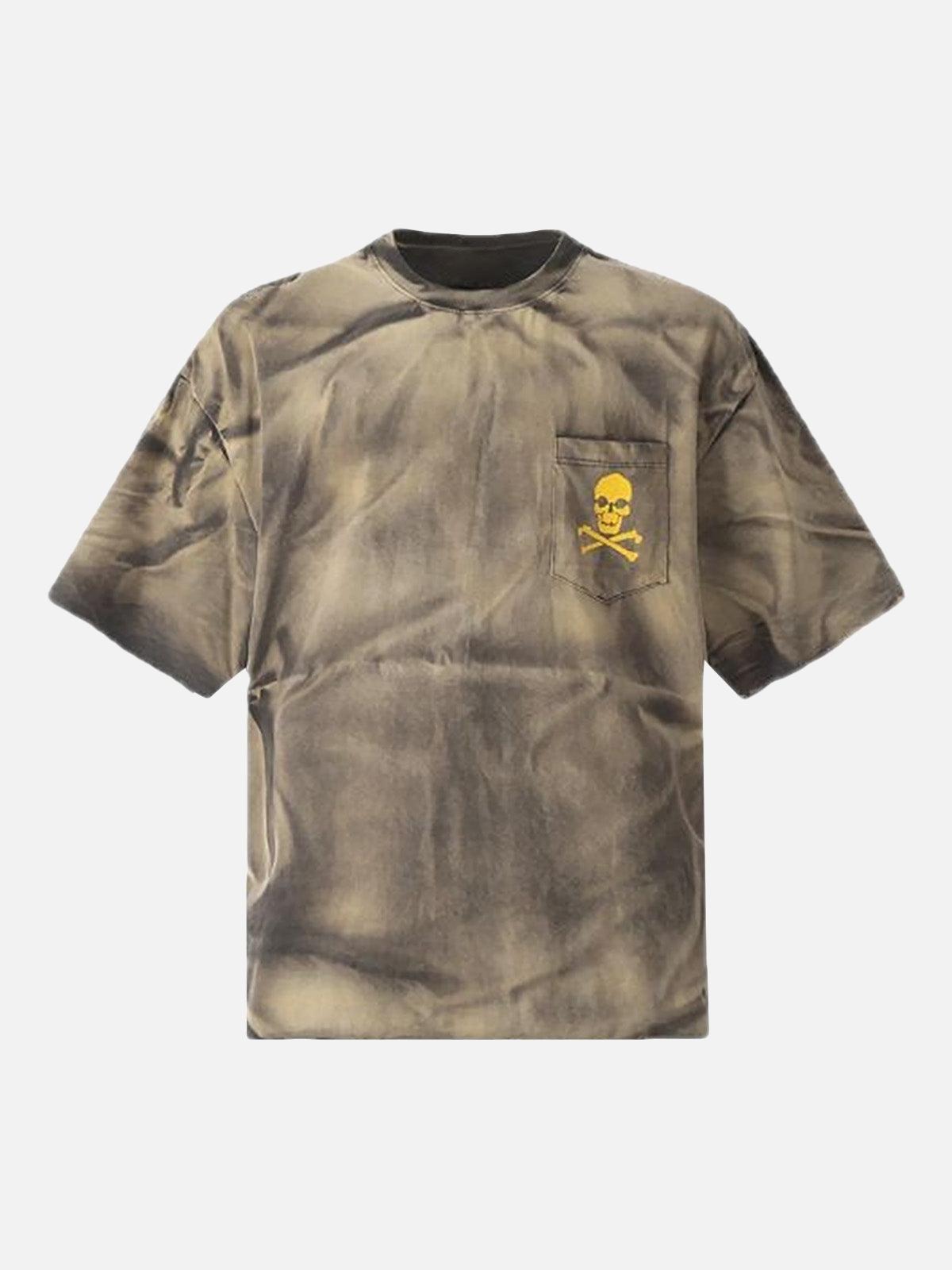 Concert Outfit Tie-Dye Skull Print T-Shirt Concert Outfit Tie-Dye Skull Print T-Shirt