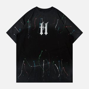 Concert Outfit Tie Dye Splash Ink Washed Tee