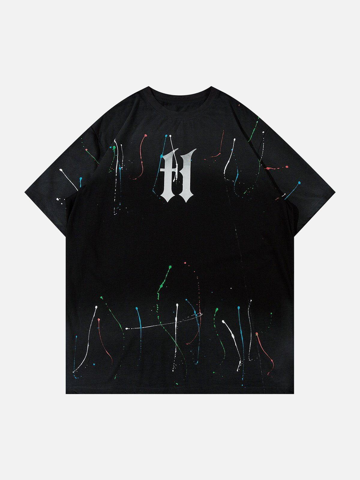 Concert Outfit Tie Dye Splash Ink Washed Tee Concert Outfit Tie Dye Splash Ink Washed Tee