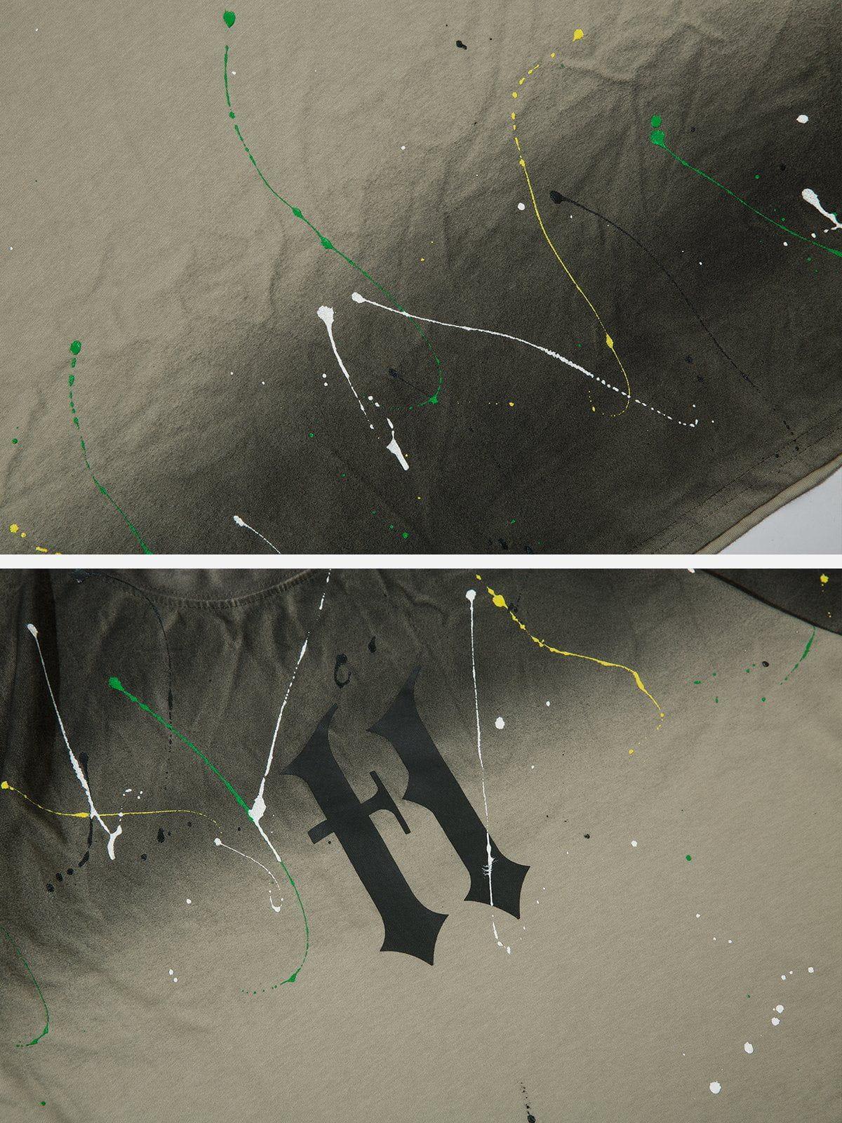 Concert Outfit Tie Dye Splash Ink Washed Tee Concert Outfit Tie Dye Splash Ink Washed Tee