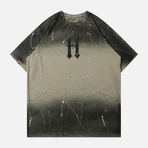 Concert Outfit Tie Dye Splash Ink Washed Tee