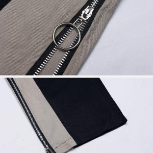 Concert Outfit Trendy Zipper Straight-Leg Pants