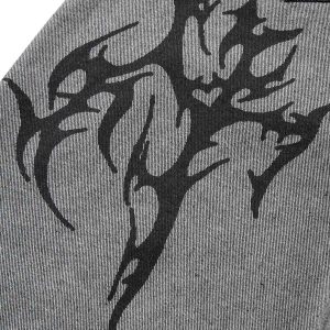 Concert Outfit Tribal Flame Print Baggy Jeans