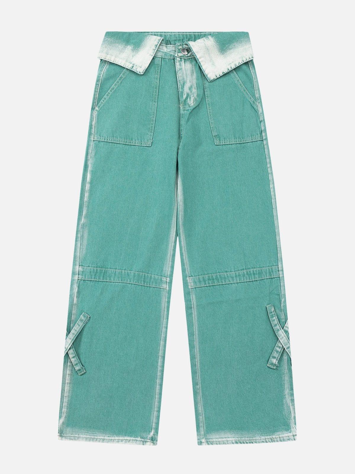 Concert Outfit Turn-Over Waistband Wide-Leg Jeans Concert Outfit Turn-Over Waistband Wide-Leg Jeans