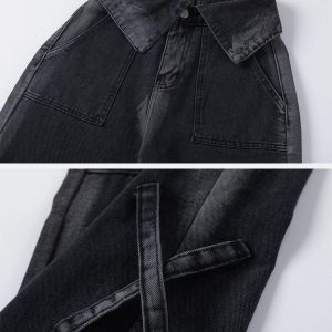 Concert Outfit Turn-Over Waistband Wide-Leg Jeans