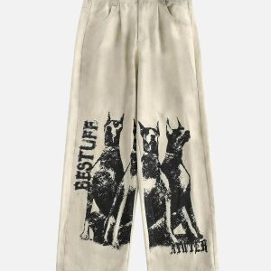 Concert Outfit Urban Doberman Wide-Leg Pants