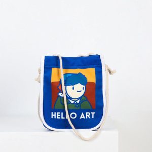 Concert Outfit Van Gogh Cartoon Printed Crossbody Bag