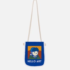 Concert Outfit Van Gogh Cartoon Printed Crossbody Bag