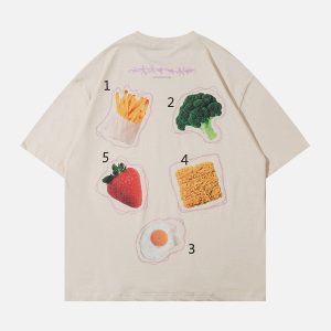 Concert Outfit Vegetable Fruit Print Tee