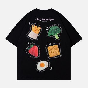 Concert Outfit Vegetable Fruit Print Tee