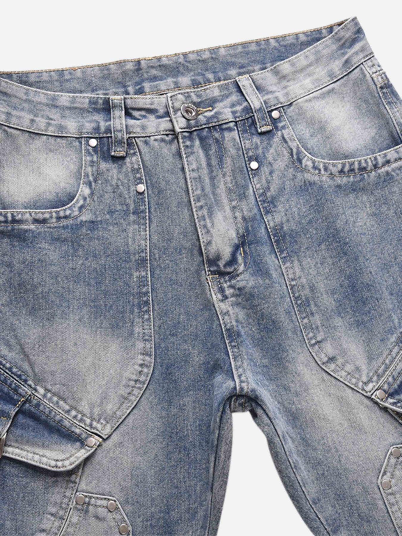 Concert Outfit Versatile Multi-Pocket Straight-Leg Jeans Concert Outfit Versatile Multi-Pocket Straight-Leg Jeans