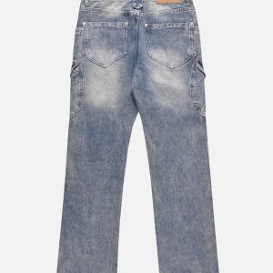 Concert Outfit Versatile Multi-Pocket Straight-Leg Jeans