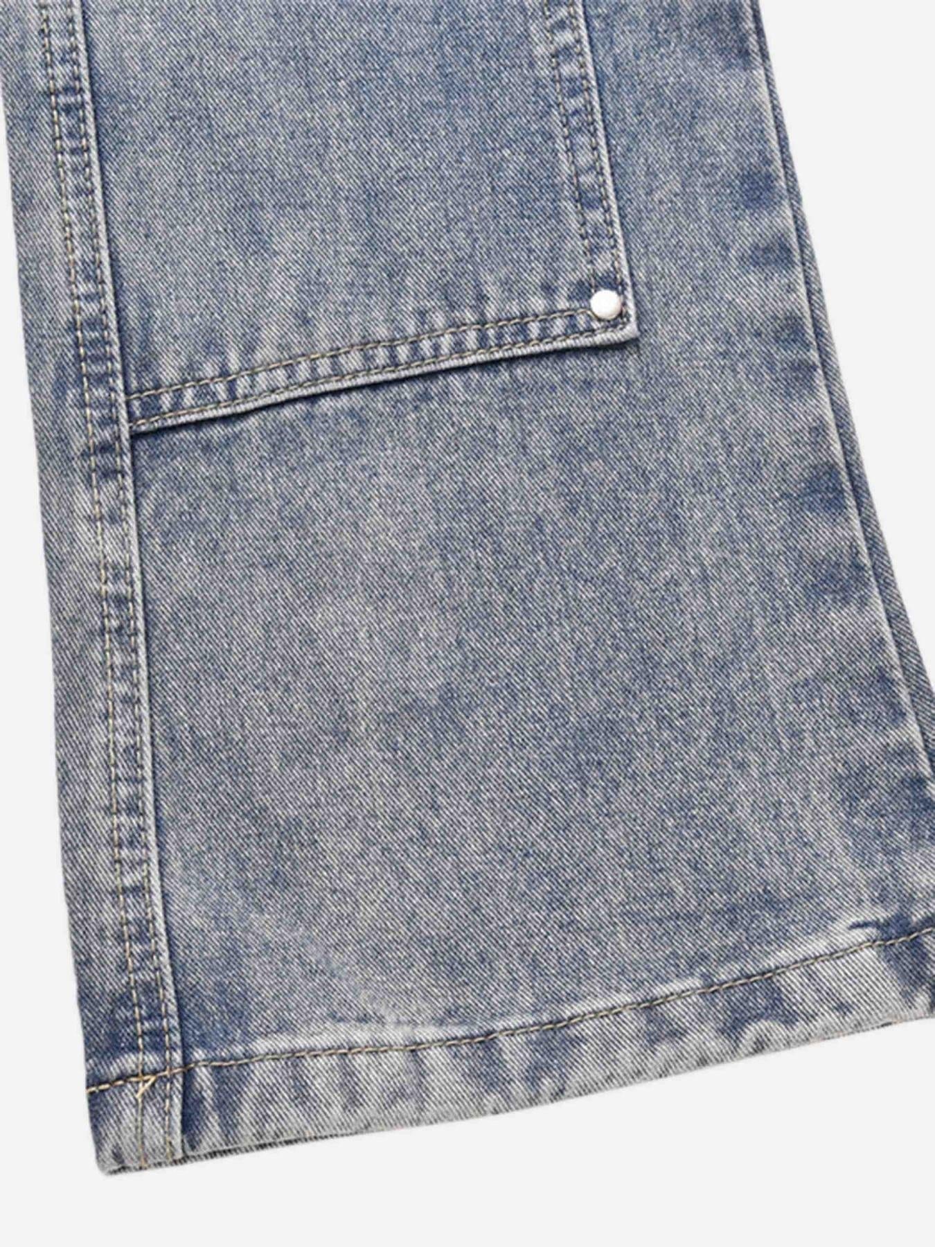 Concert Outfit Versatile Multi-Pocket Straight-Leg Jeans Concert Outfit Versatile Multi-Pocket Straight-Leg Jeans