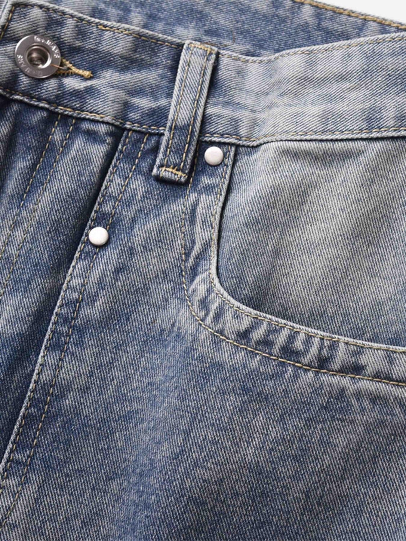 Concert Outfit Versatile Multi-Pocket Straight-Leg Jeans Concert Outfit Versatile Multi-Pocket Straight-Leg Jeans