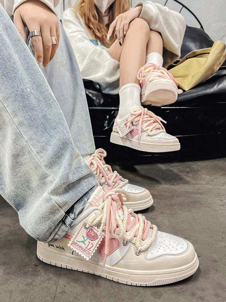 Concert Outfit Versatile Rose Stamp Print Board Casual Shoes Concert Outfit Versatile Rose Stamp Print Board Casual Shoes