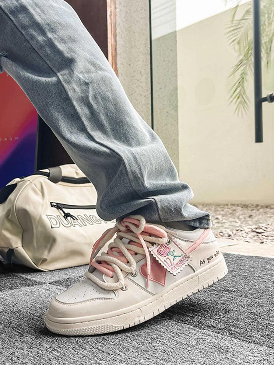 Concert Outfit Versatile Rose Stamp Print Board Casual Shoes Concert Outfit Versatile Rose Stamp Print Board Casual Shoes