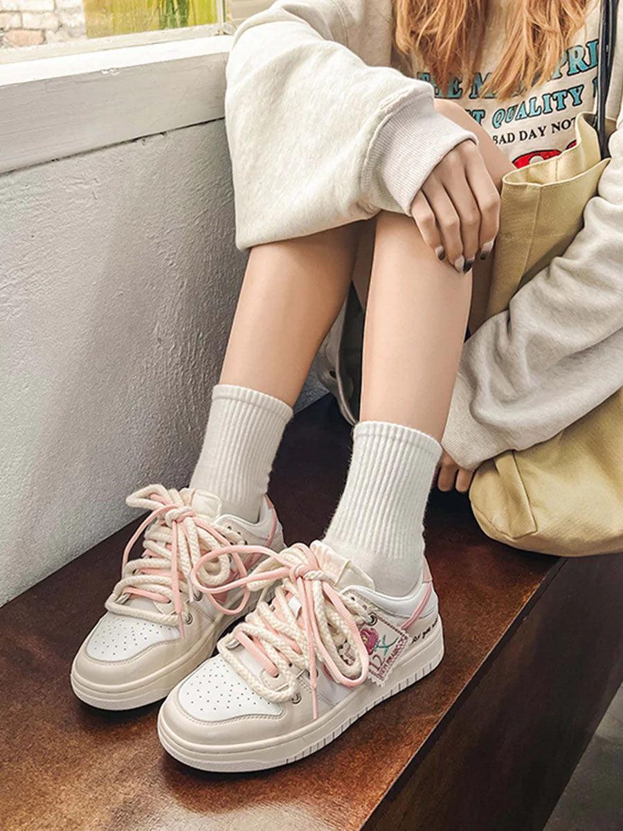 Concert Outfit Versatile Rose Stamp Print Board Casual Shoes Concert Outfit Versatile Rose Stamp Print Board Casual Shoes