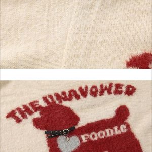 Concert Outfit Vinatge Cartoon Dog Cleanfit Sweater