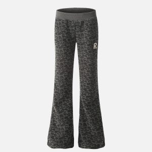 Concert Outfit Vinatge Leopard Horn Fleece Pants