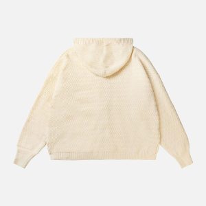 Concert Outfit Vintage Braided Texture Sweater