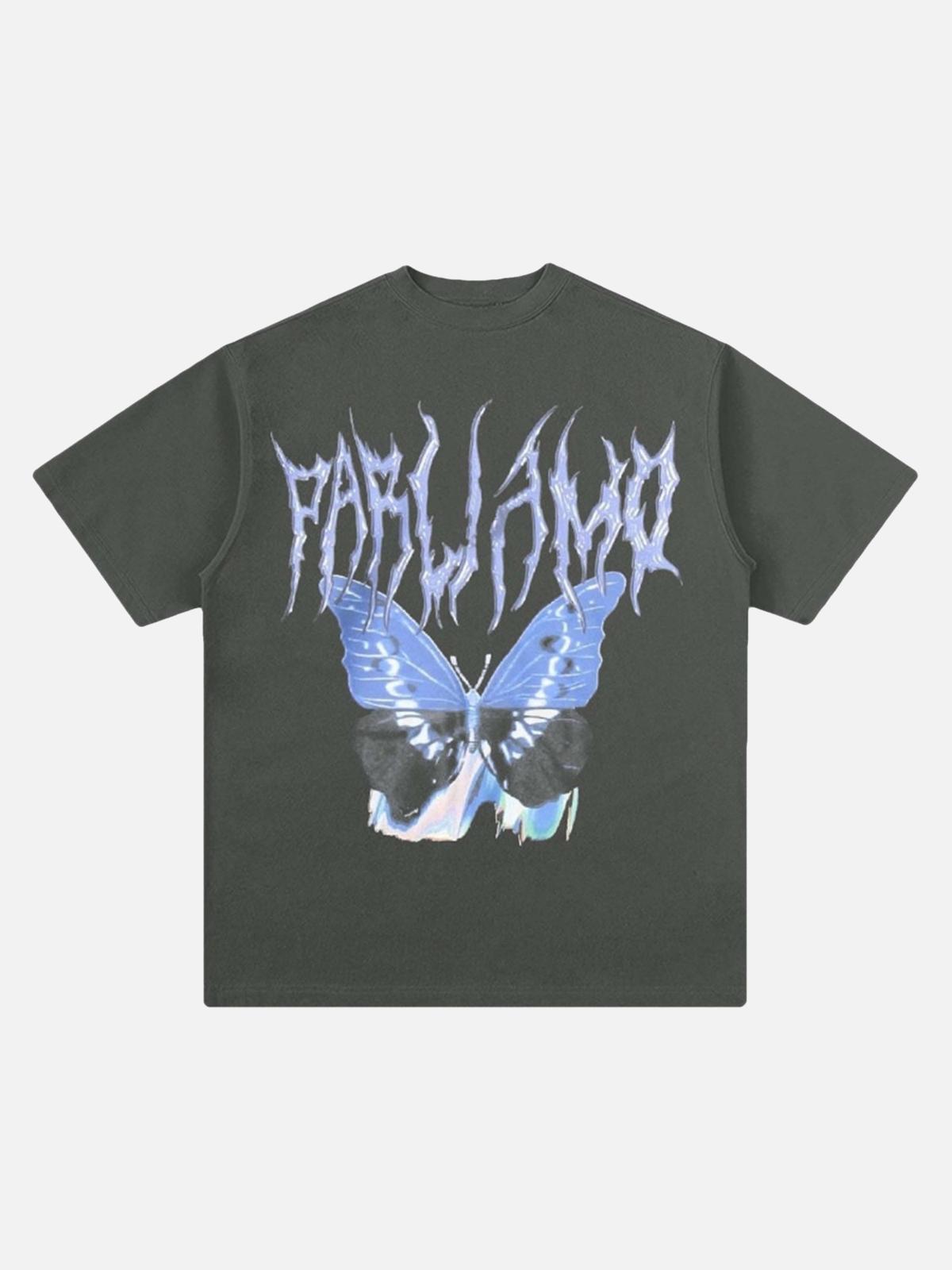 Concert Outfit Vintage Butterfly Print Loose T-Shirt Concert Outfit Vintage Butterfly Print Loose T-Shirt