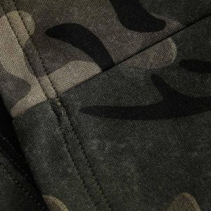 Concert Outfit Vintage Camouflage Flame Heart Print Hoodie