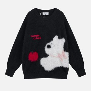 Concert Outfit Vintage Cartoon Little Dog Leisure Sweater