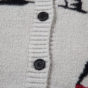 Concert Outfit Vintage Cat Jacquard Knit Cardigan