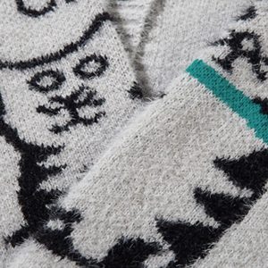 Concert Outfit Vintage Cat Jacquard Knit Cardigan