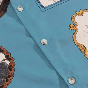 Concert Outfit Vintage Cat Print Short Sleeve Shirt