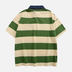 Concert Outfit Vintage Color Striped Polo Shirt