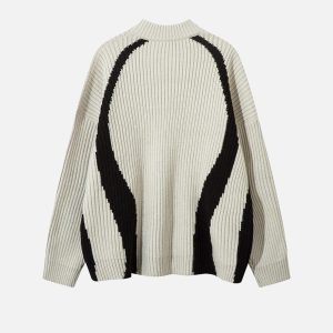 Concert Outfit Vintage Contrasting Colors Sweater