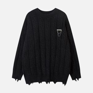 Concert Outfit Vintage Curled dough twists Damage Flow Sweater