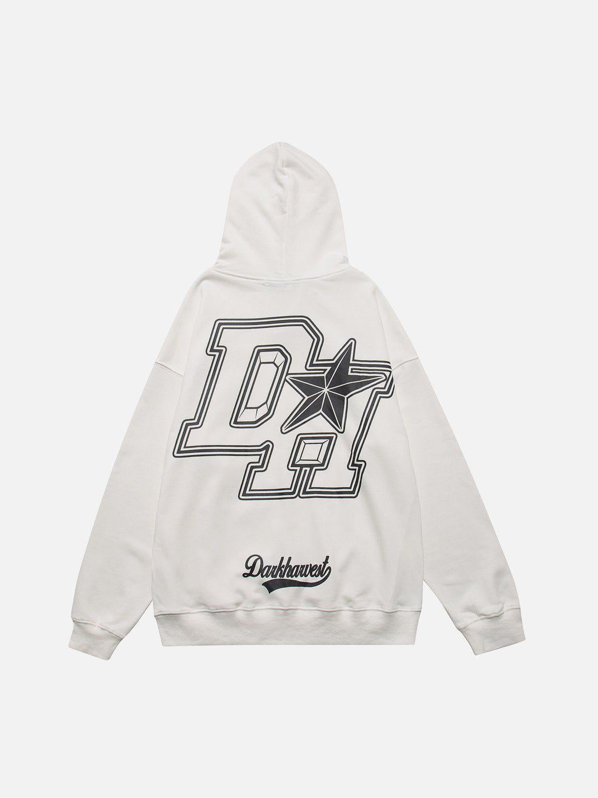 Concert Outfit Vintage 'DH' Print Hoodie Concert Outfit Vintage 'DH' Print Hoodie