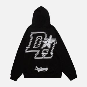 Concert Outfit Vintage 'DH' Print Hoodie