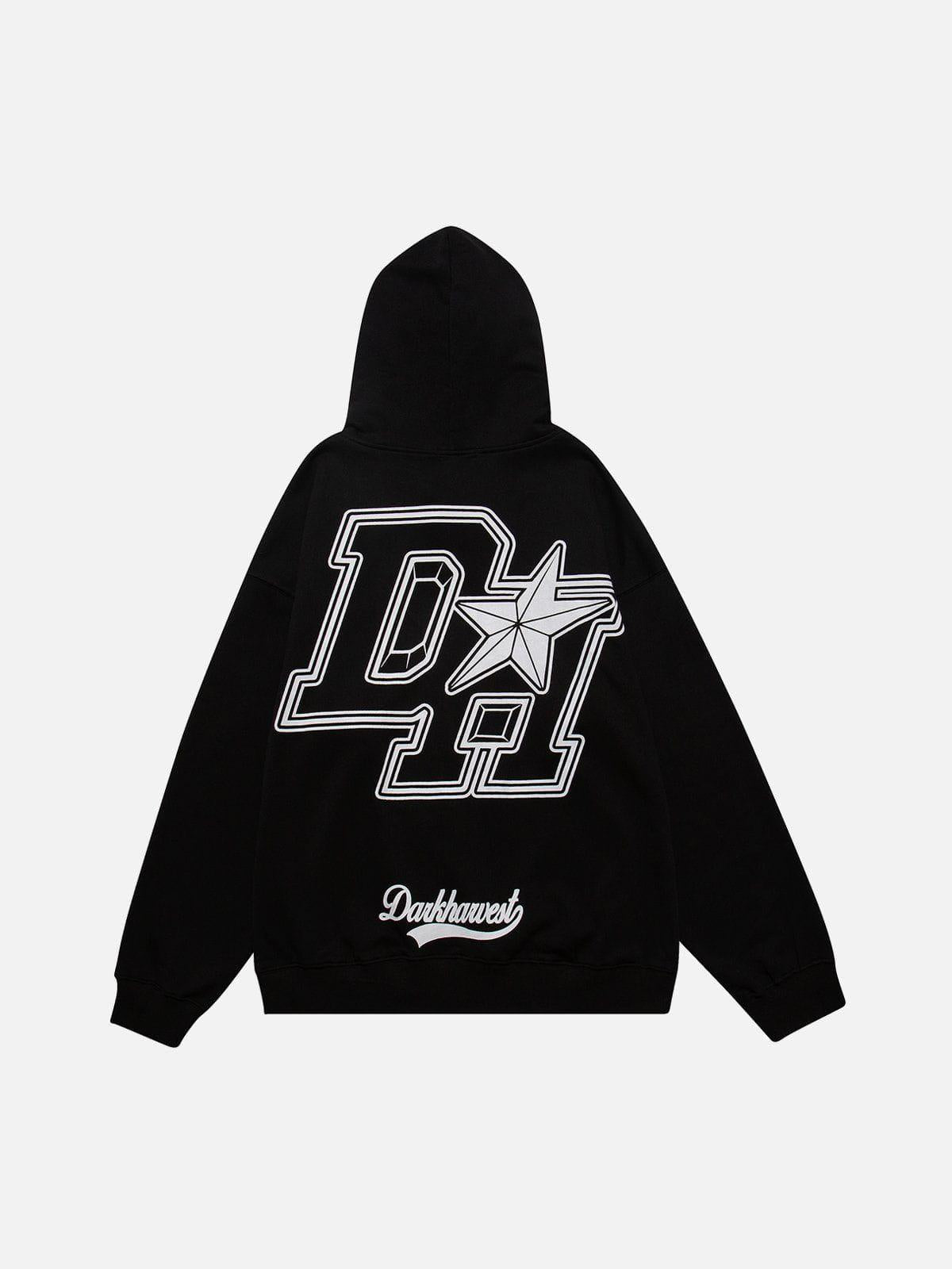 Concert Outfit Vintage 'DH' Print Hoodie Concert Outfit Vintage 'DH' Print Hoodie