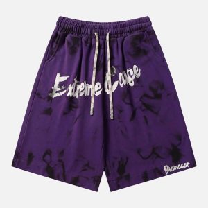 Concert Outfit Vintage Dirty Elastic Drawstring Loose Shorts