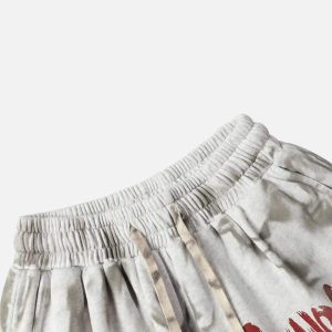 Concert Outfit Vintage Dirty Elastic Drawstring Loose Shorts